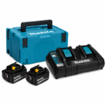 Makita akukomplekt – 2 × 5.0 Ah akud + kahene kiirlaadija + MAKPAC nr 3 kohver