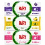 FAIRY universaalsete puhastuslappide komplekt – Lavendel+Sidrun+Liilia (3×100 tk)