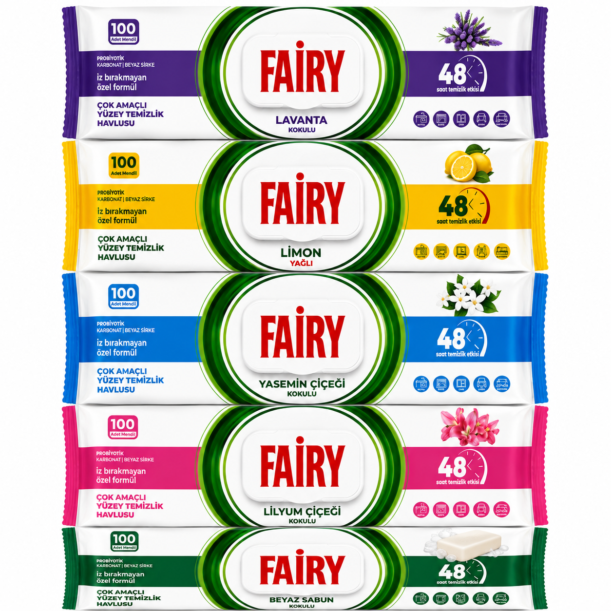 FAIRY universaalsete puhastuslappide komplekt (5×100 tk)