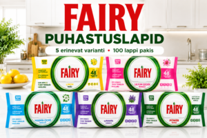 Fairy niisked puhastuslapid – 5 erinevat varianti ja 100 lappi pakis